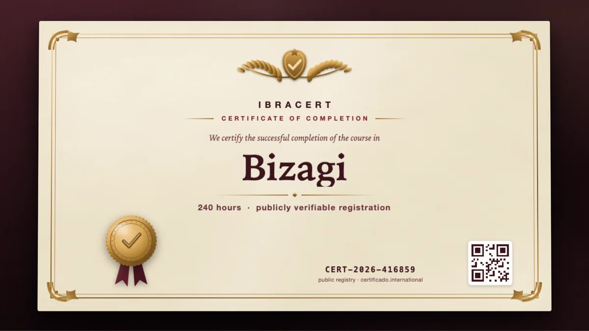 Cover of the Bizagi course