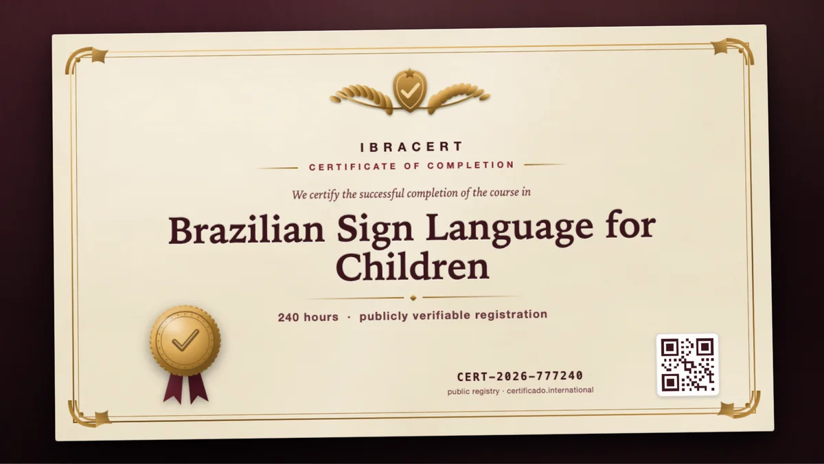 Cover of the Brazilian Sign Language for Children course