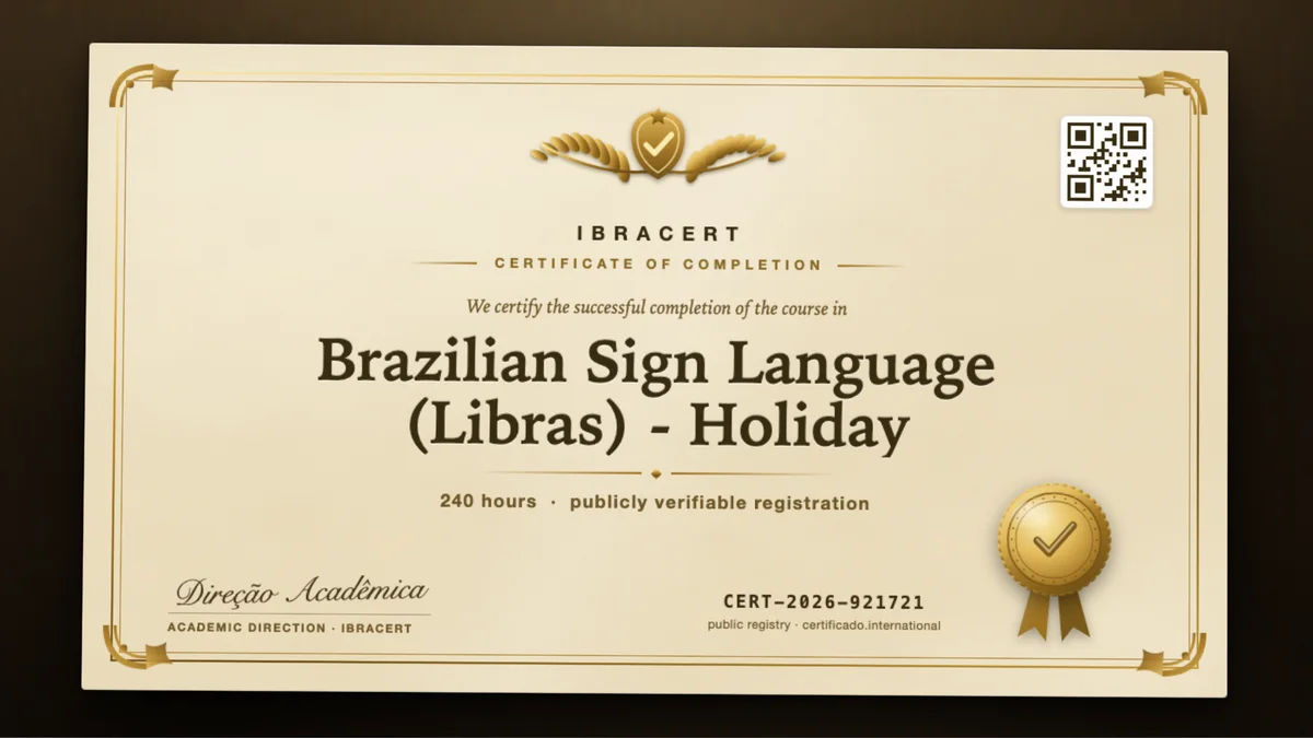 Cover of the Brazilian Sign Language (Libras) - Holiday course