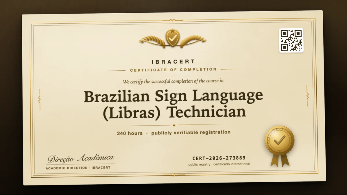 Cover of the Brazilian Sign Language (Libras) Technician course