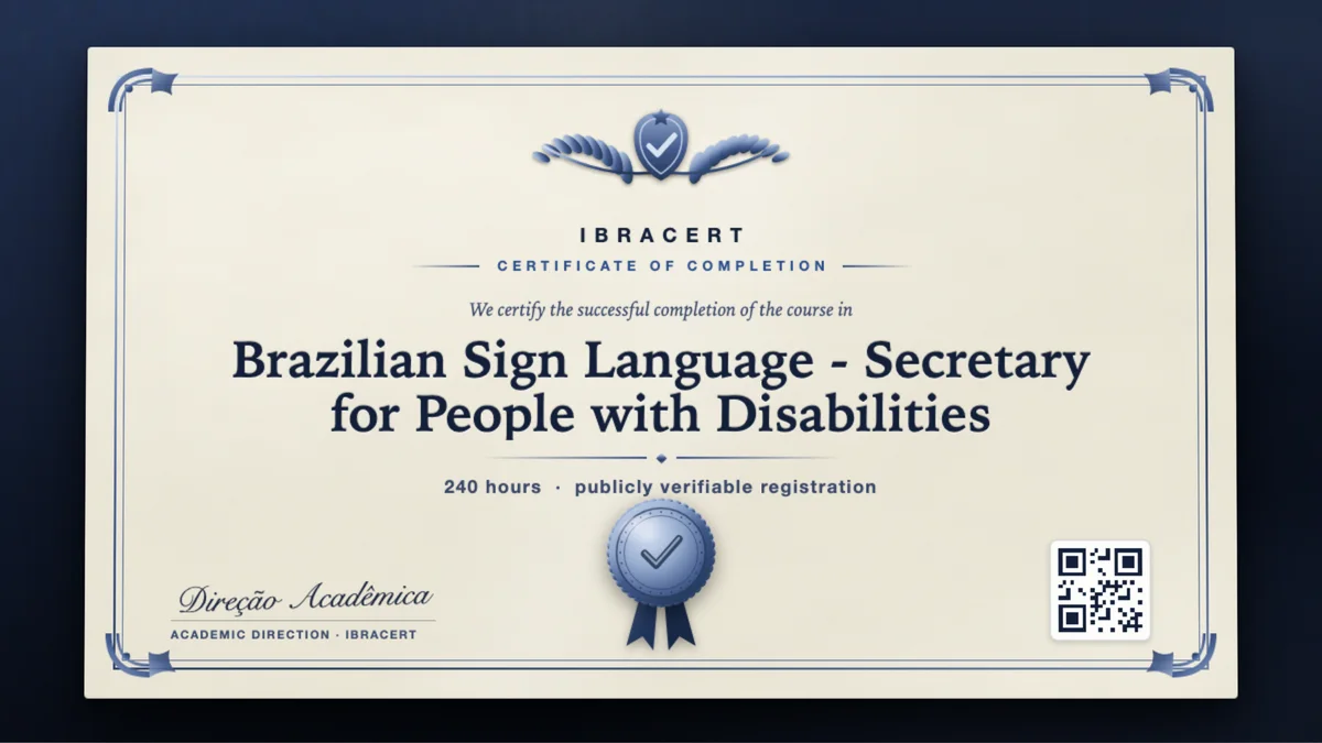 Cover of the Brazilian Sign Language - Secretary for People with Disabilities course