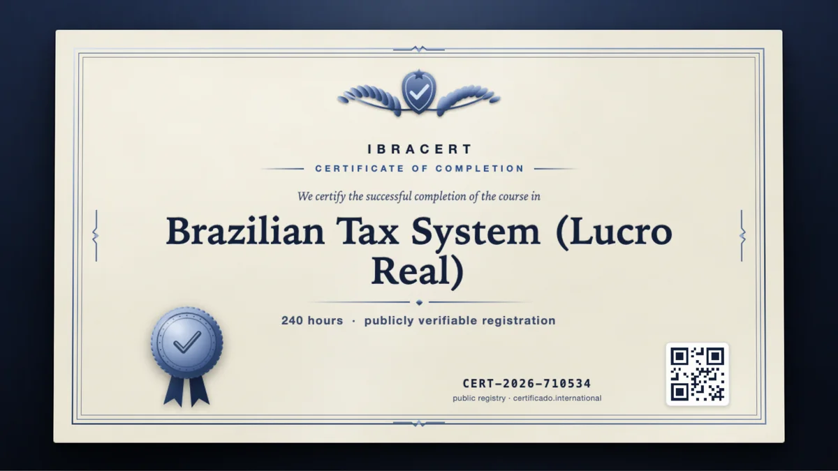 Cover of the Brazilian Tax System (Lucro Real) course