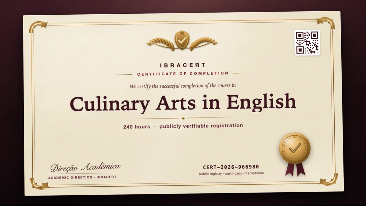 Cover of the Culinary Arts in English course