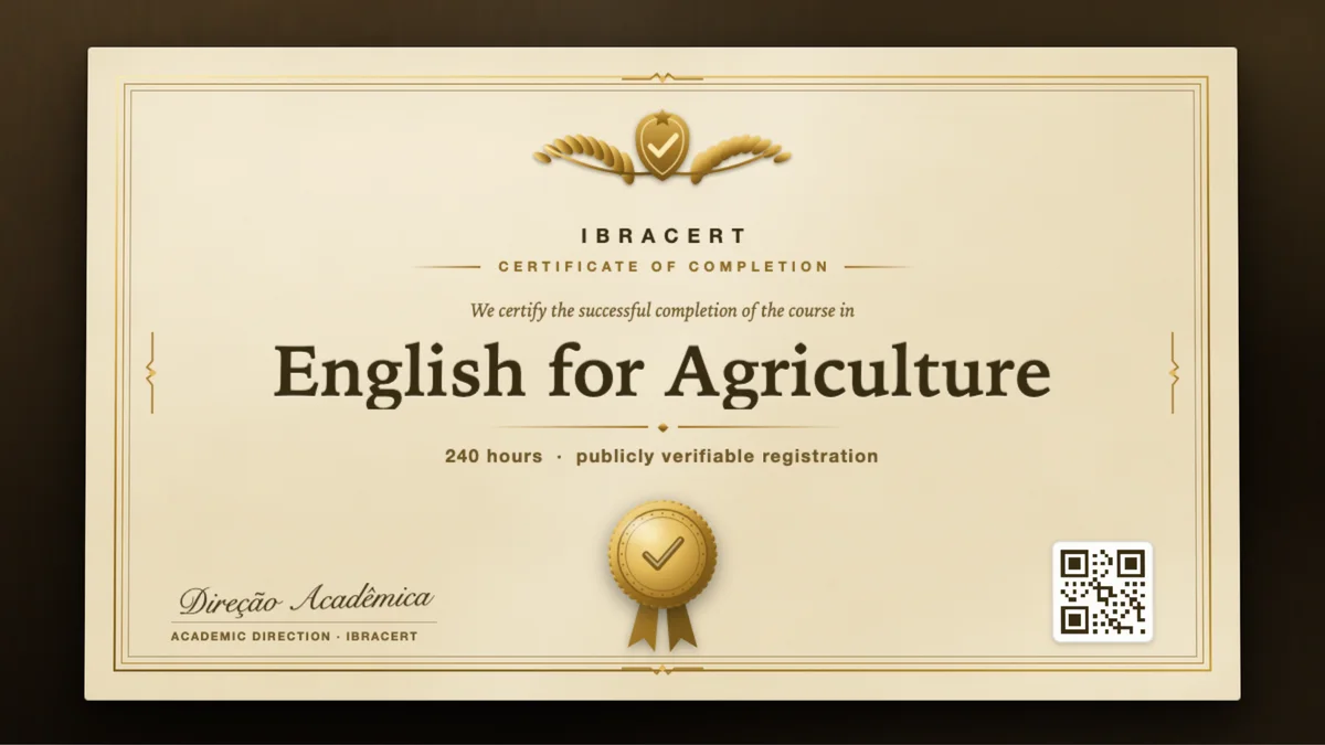 Cover of the English for Agriculture course