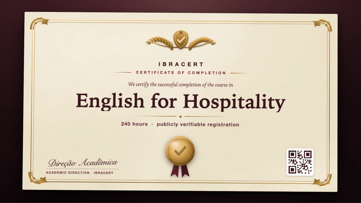 Cover of the English for Hospitality course