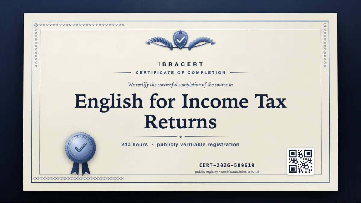 Cover of the English for Income Tax Returns course