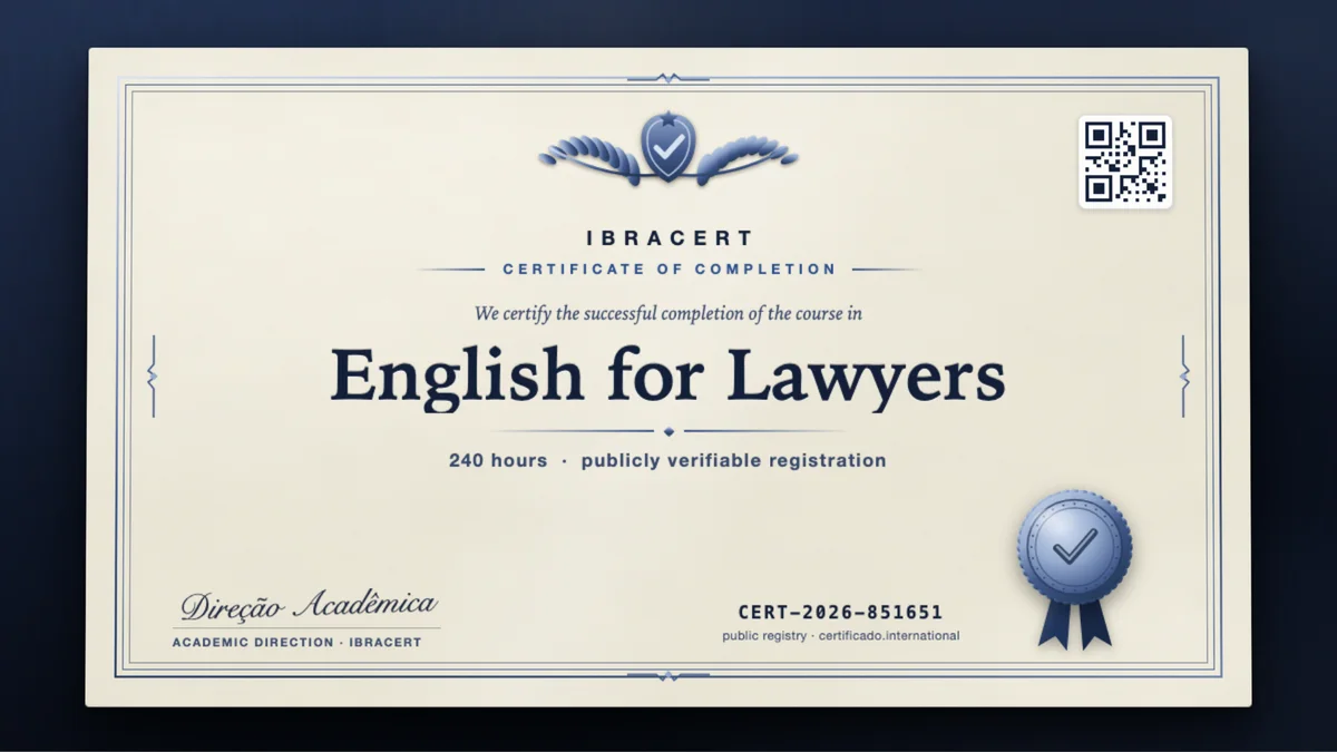 Cover of the English for Lawyers course