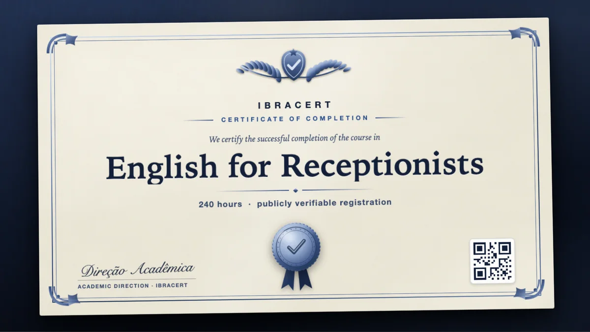Cover of the English for Receptionists course