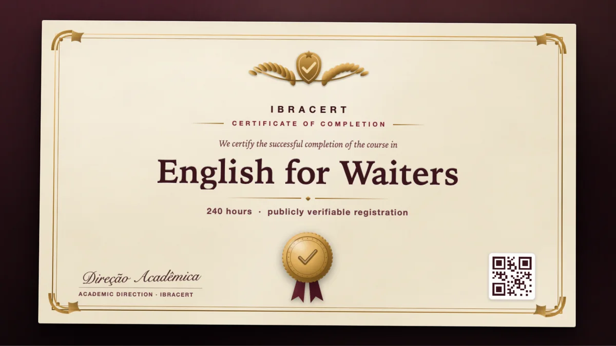 Cover of the English for Waiters course