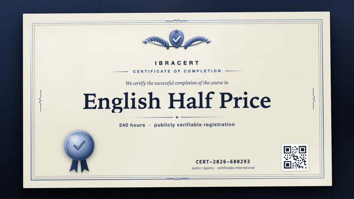 Cover of the English Half Price course