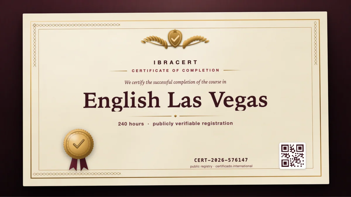 Cover of the English Las Vegas course