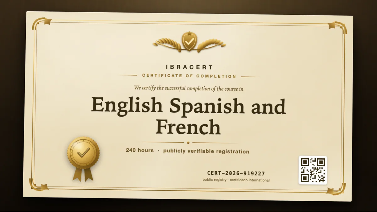 Cover of the English Spanish and French course