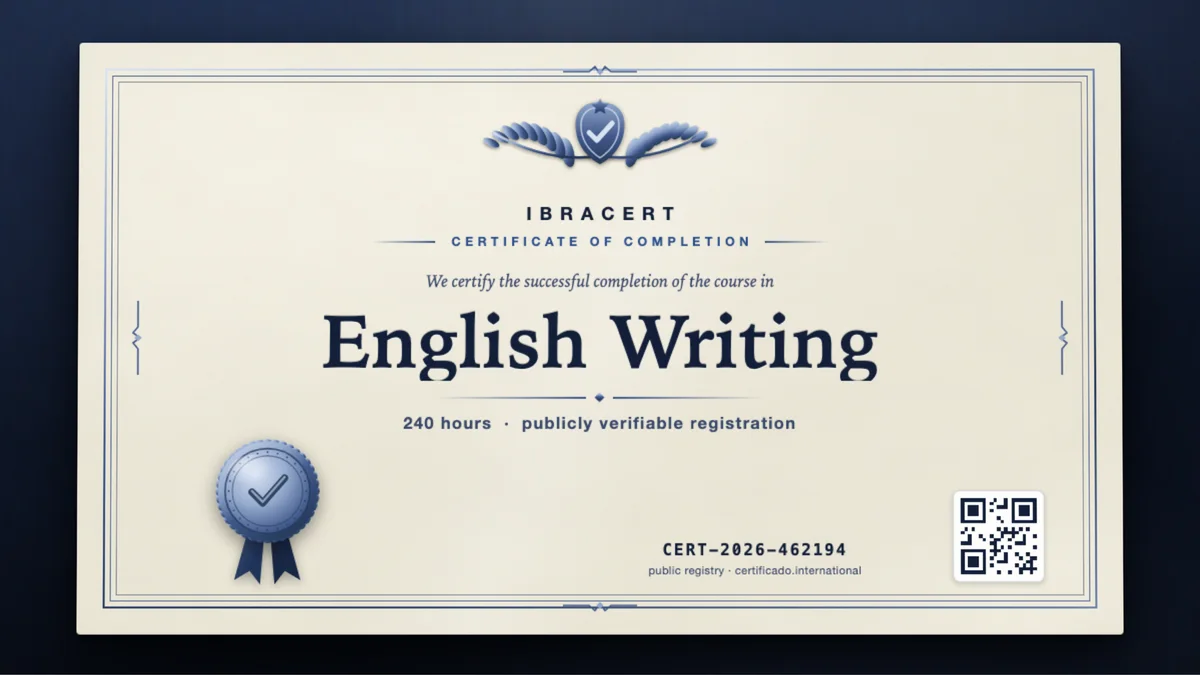 Cover of the English Writing course