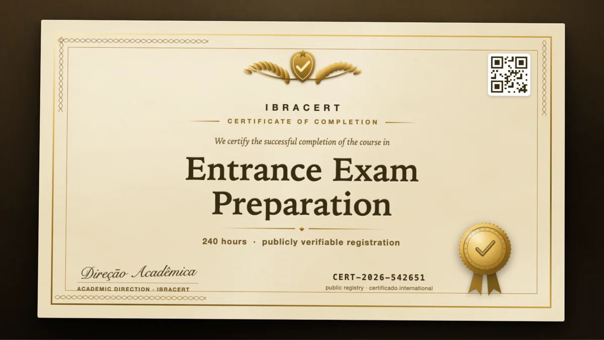 Cover of the Entrance Exam Preparation course