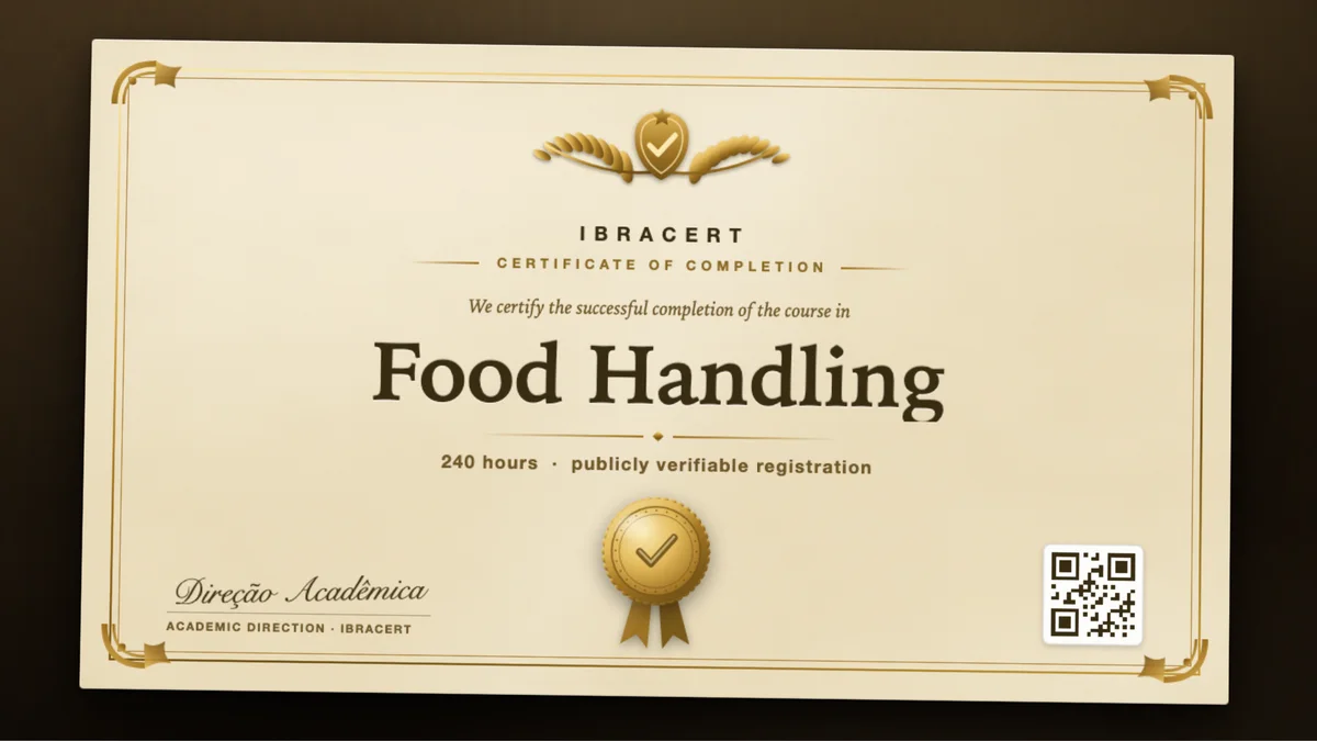 Cover of the Food Handling course