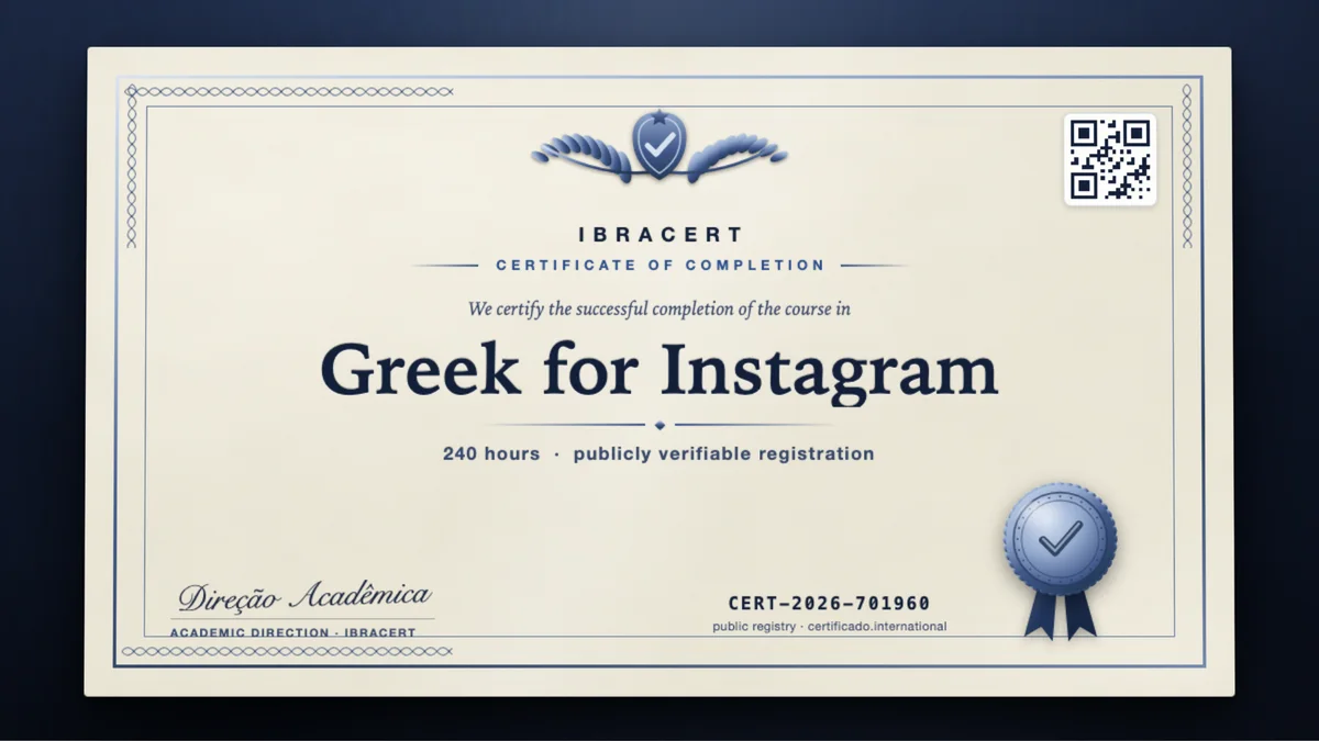 Cover of the Greek for Instagram course