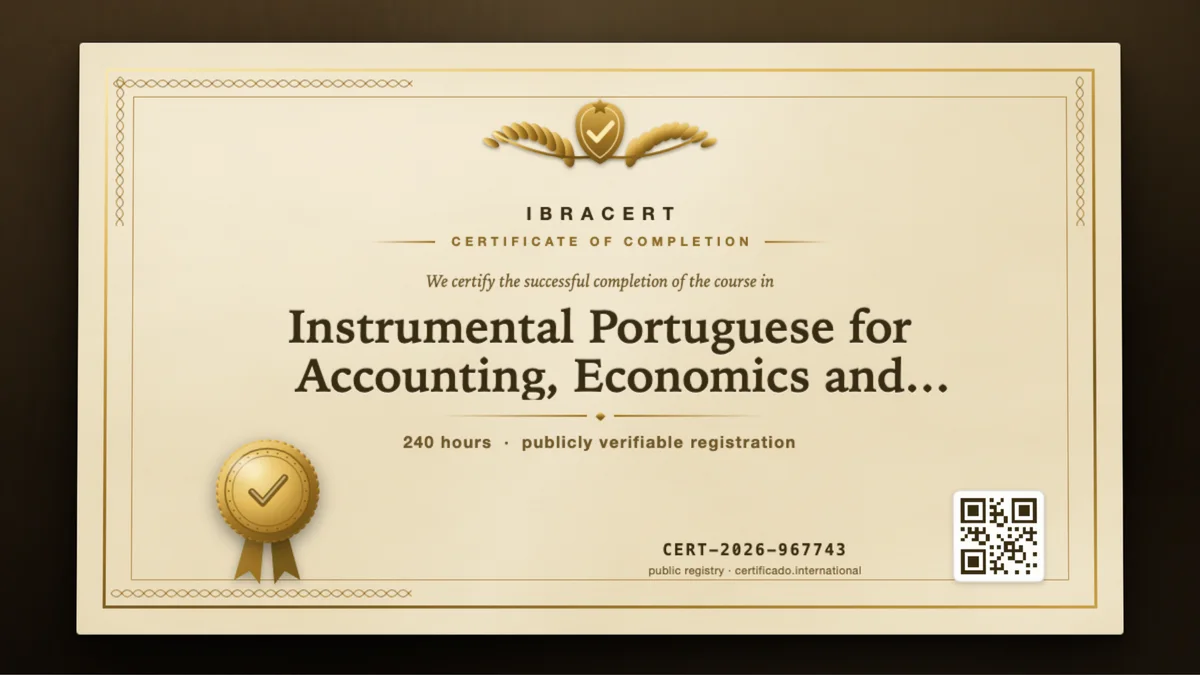 Cover of the Instrumental Portuguese for Accounting, Economics and Administration course