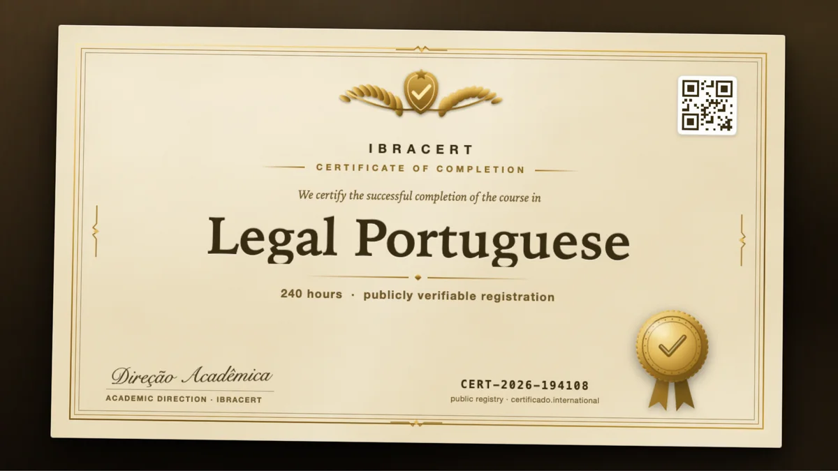 Cover of the Legal Portuguese course