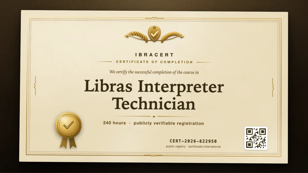 Cover of the Libras Interpreter Technician course