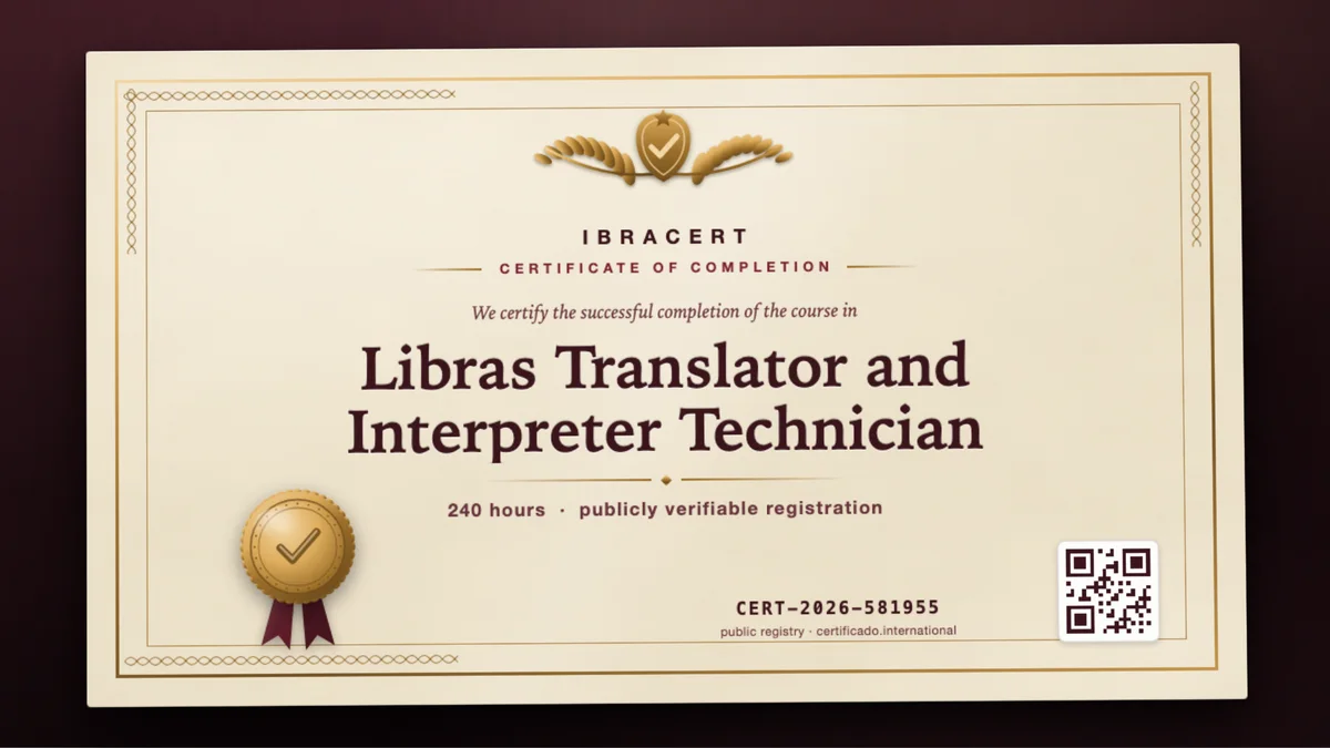 Cover of the Libras Translator and Interpreter Technician course