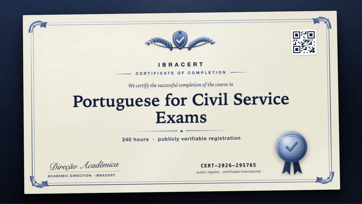 Cover of the Portuguese for Civil Service Exams course