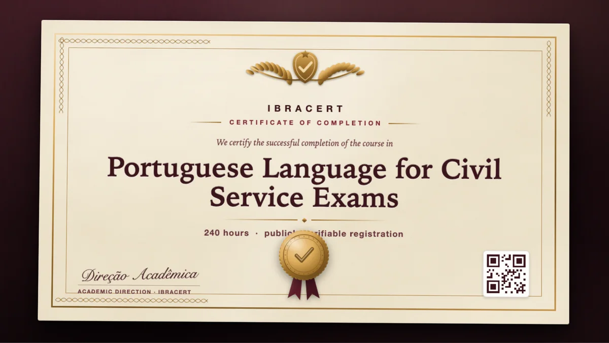 Cover of the Portuguese Language for Civil Service Exams course