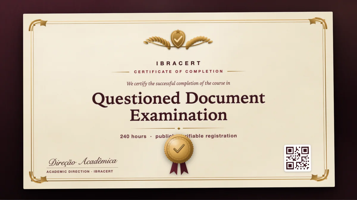 Cover of the Questioned Document Examination course