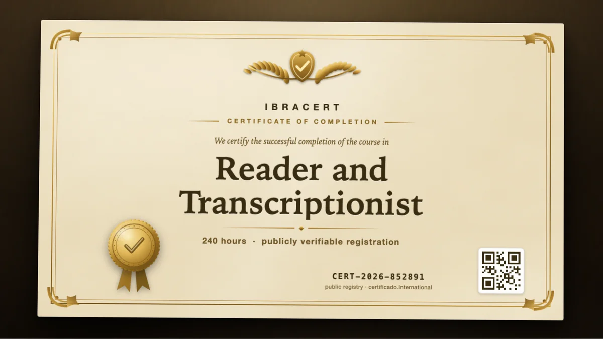 Cover of the Reader and Transcriptionist course