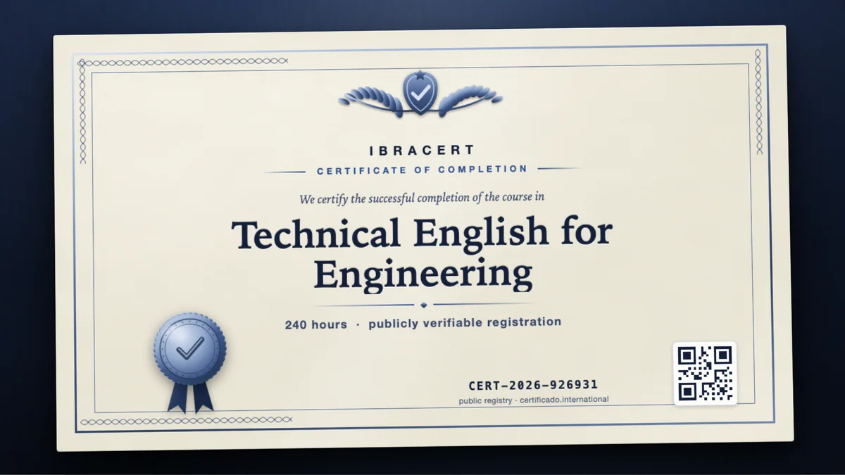 Cover of the Technical English for Engineering course