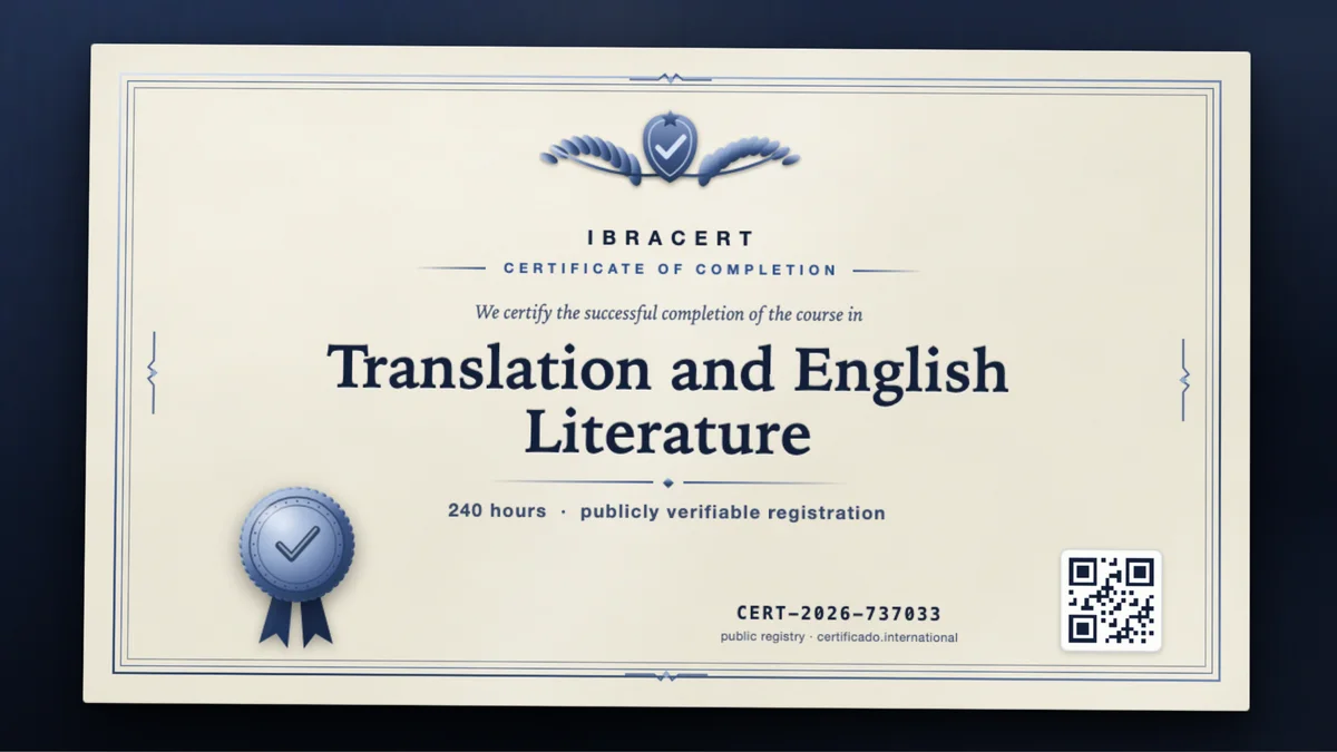 Cover of the Translation and English Literature course