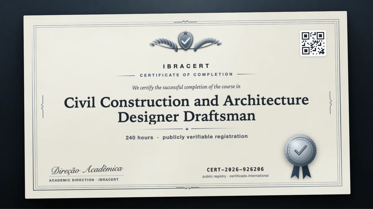 Cover of the Civil Construction and Architecture Designer Draftsman course