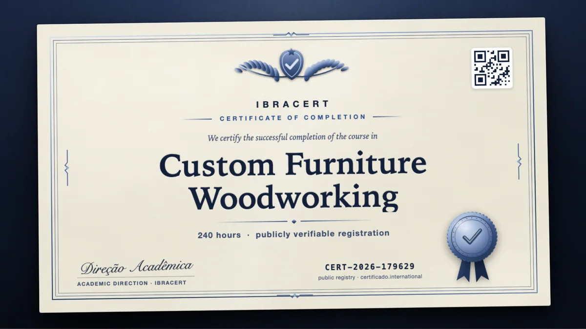 Cover of the Custom Furniture Woodworking course