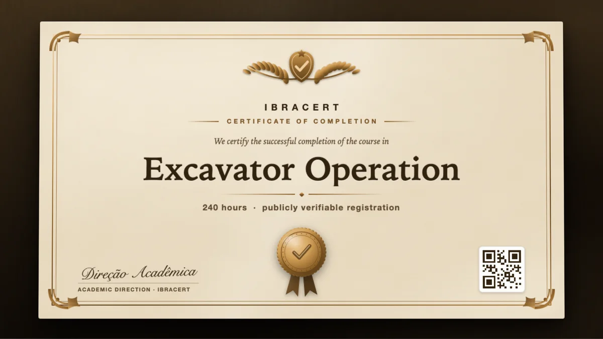 Cover of the Excavator Operation course