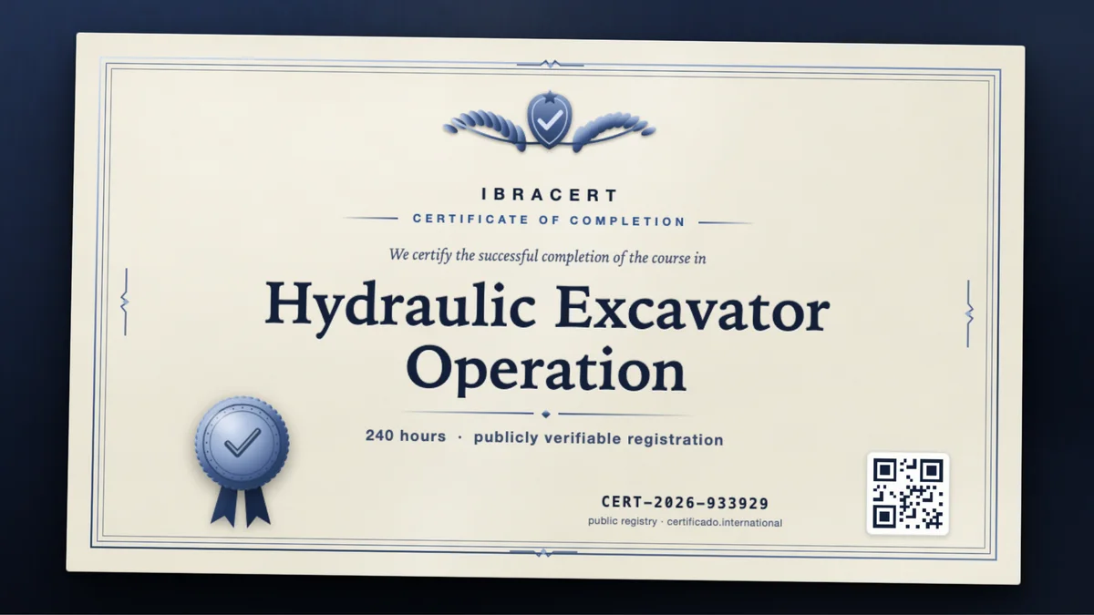 Cover of the Hydraulic Excavator Operation course