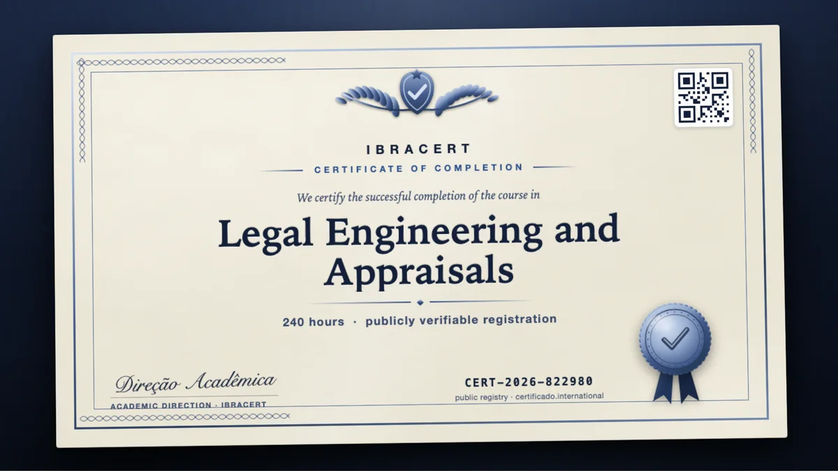 Cover of the Legal Engineering and Appraisals course