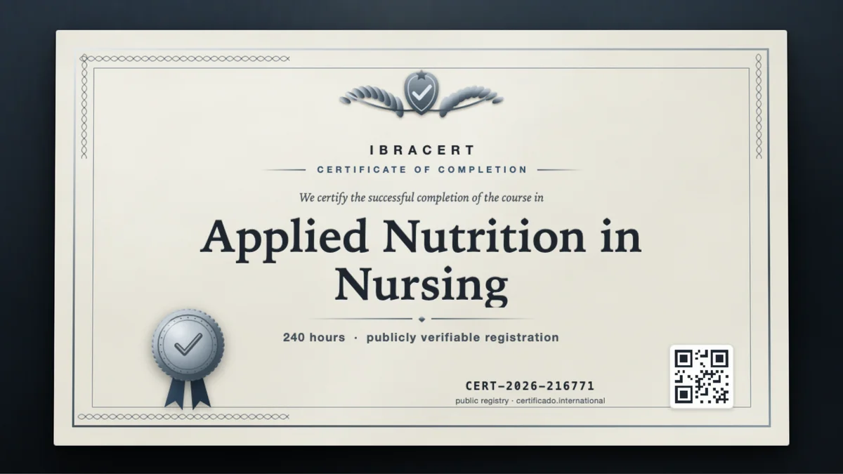 Cover of the Applied Nutrition in Nursing course