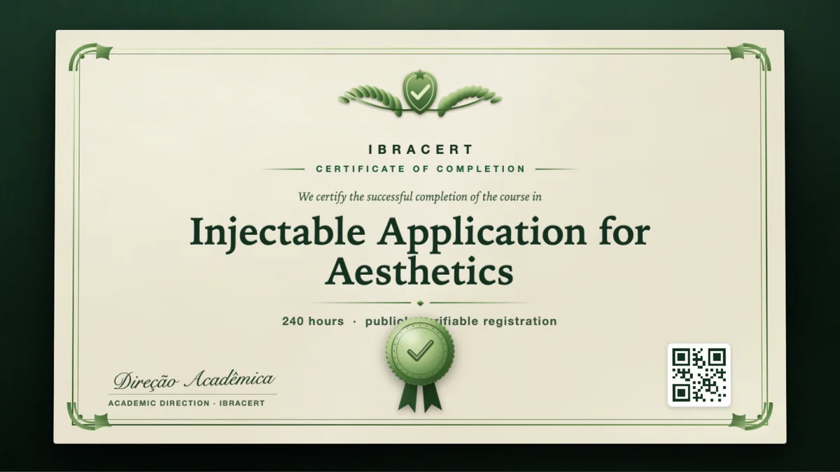 Cover of the Injectable Application for Aesthetics course