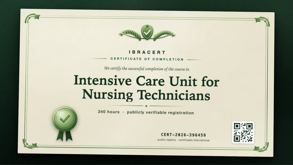 Cover of the Intensive Care Unit for Nursing Technicians course