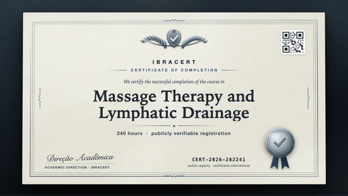 Cover of the Massage Therapy and Lymphatic Drainage course