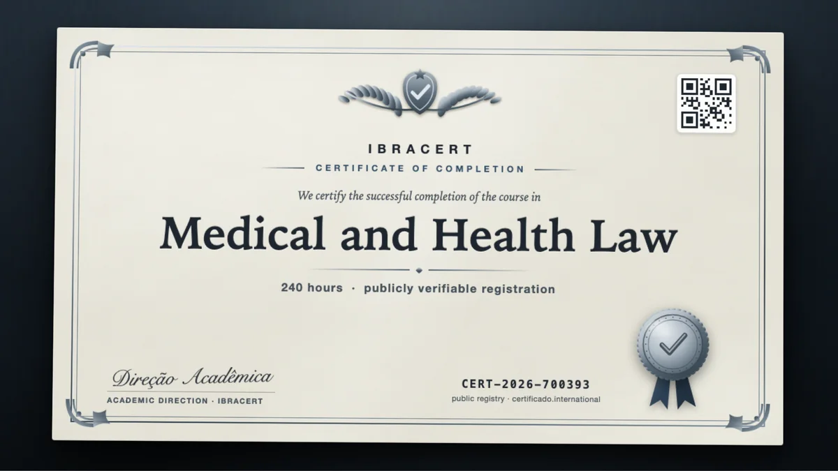 Cover of the Medical and Health Law course