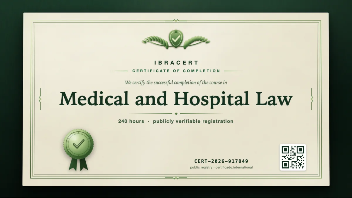 Cover of the Medical and Hospital Law course