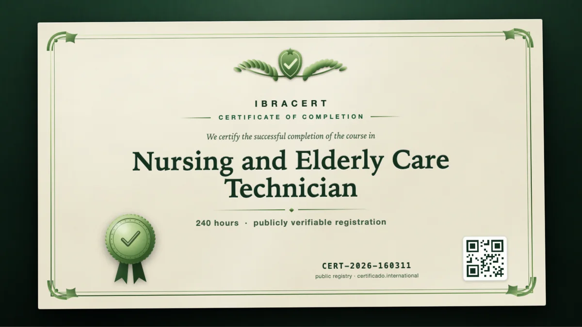 Cover of the Nursing and Elderly Care Technician course