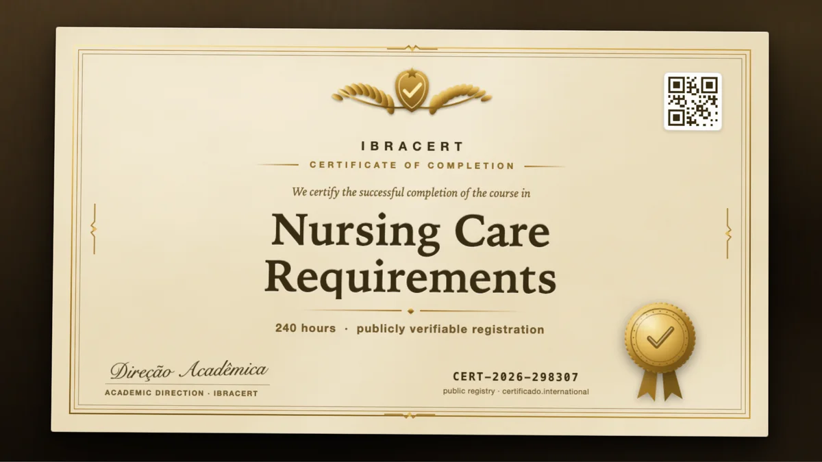 Cover of the Nursing Care Requirements course