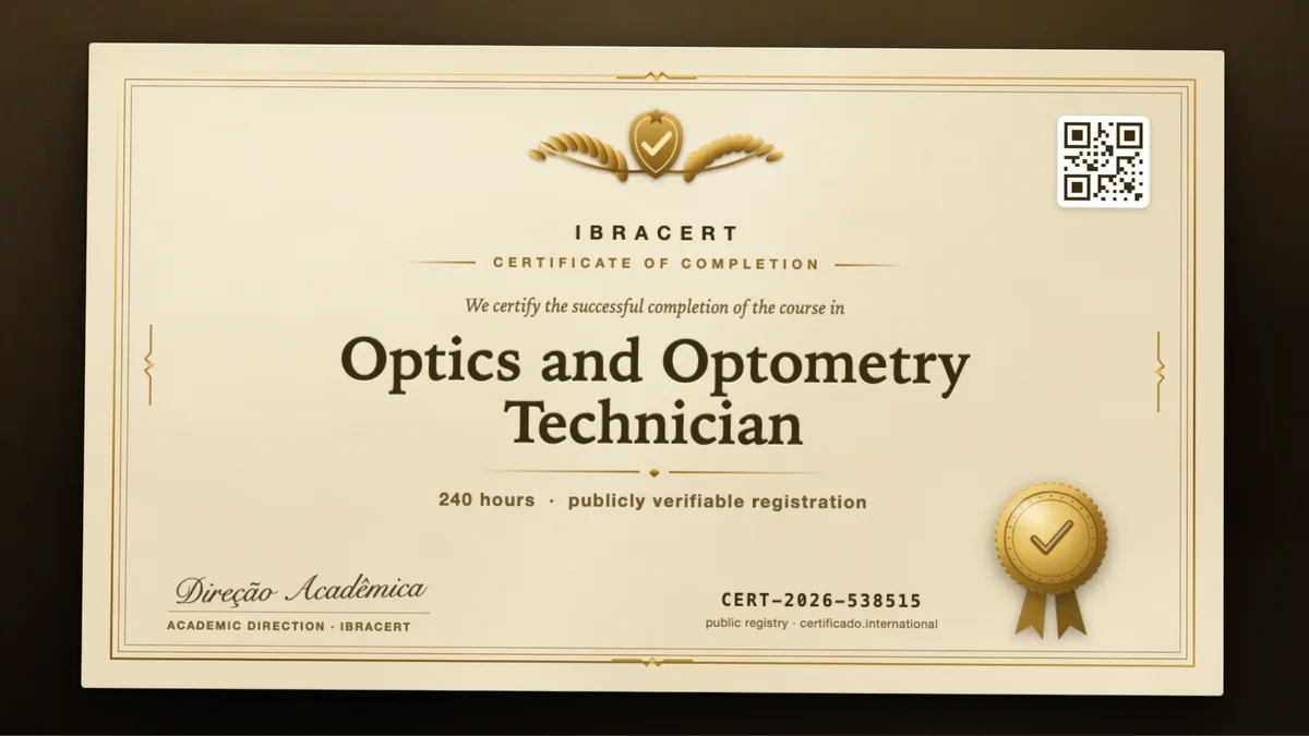 Cover of the Optics and Optometry Technician course