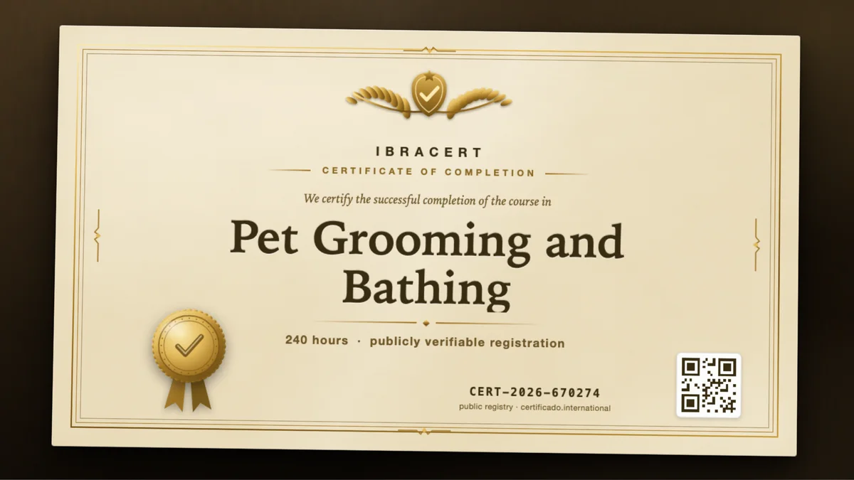 Cover of the Pet Grooming and Bathing course