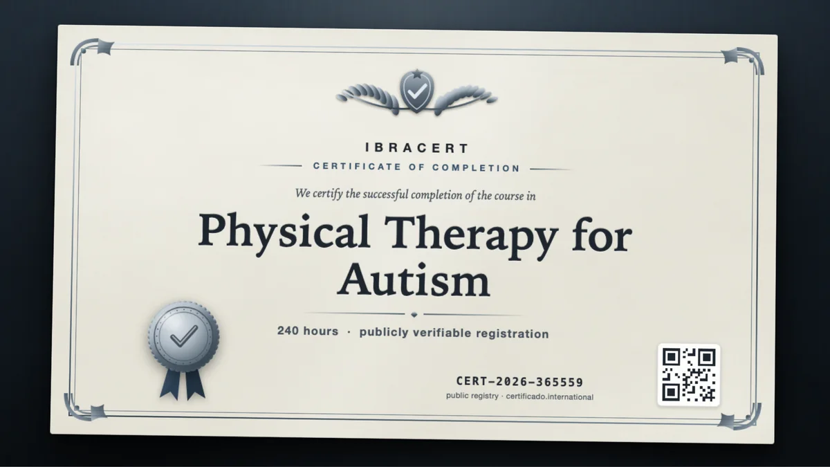 Cover of the Physical Therapy for Autism course