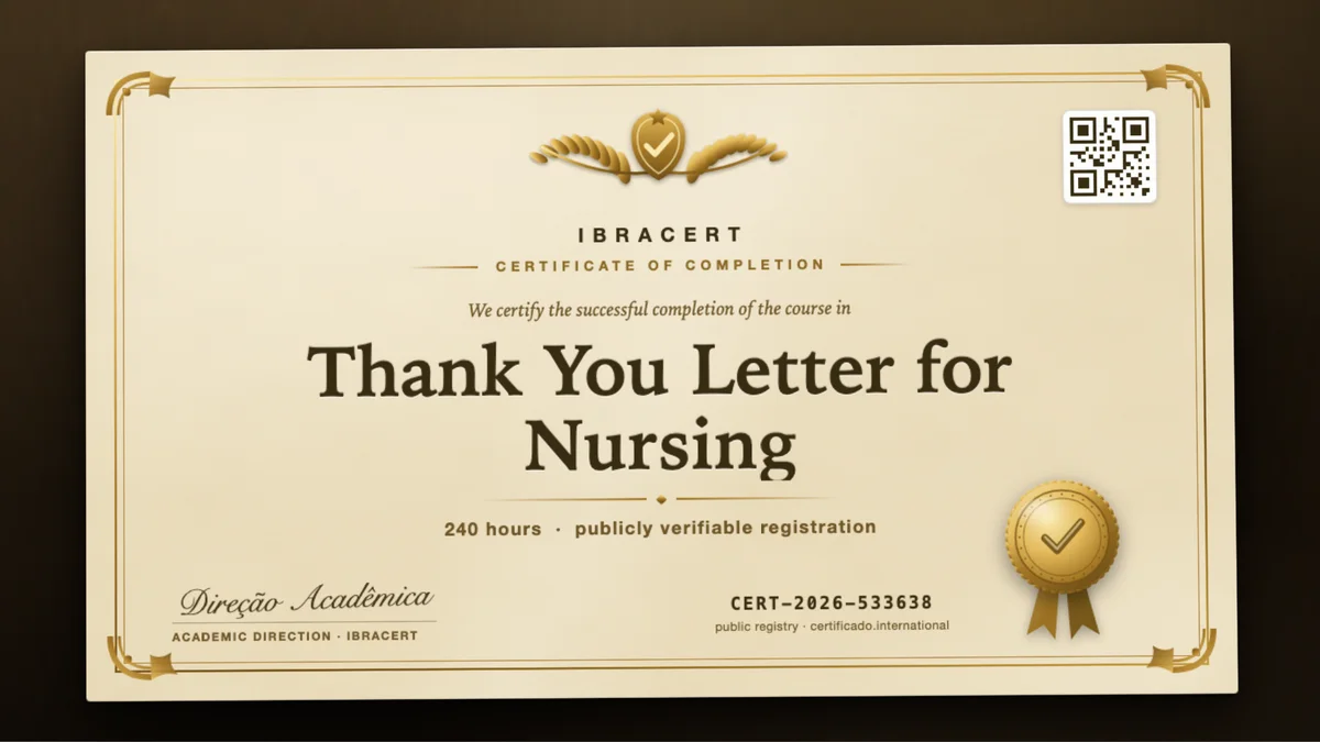 Cover of the Thank You Letter for Nursing course