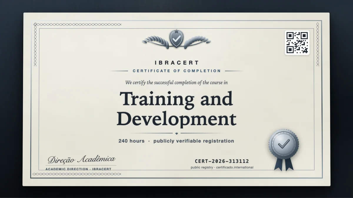 Cover of the Training and Development course