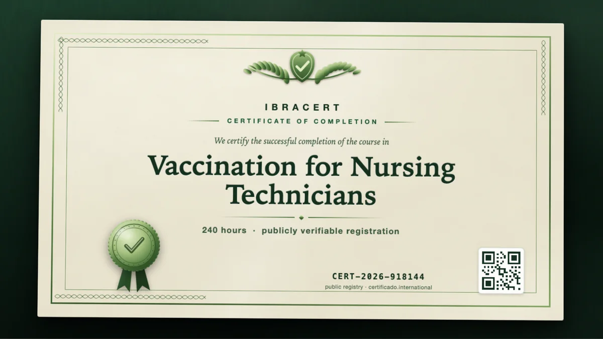 Cover of the Vaccination for Nursing Technicians course