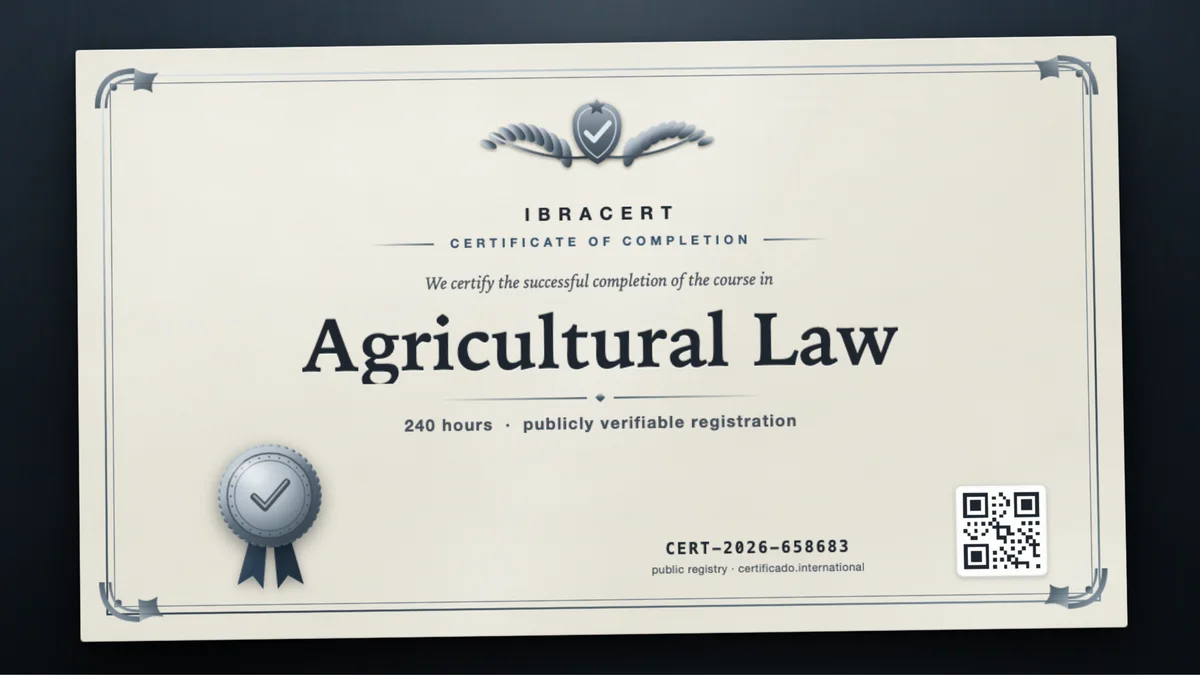 Cover of the Agricultural Law course